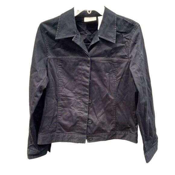 Liz Claiborne size Medium black denim jacket . - Picture 1 of 6